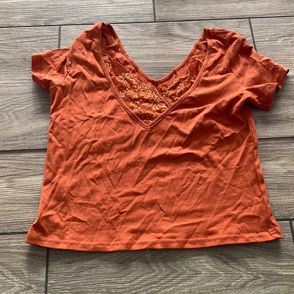 Orange lace crop